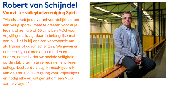 Voorzitter volleybalclub over waarom ze een VOG hebben